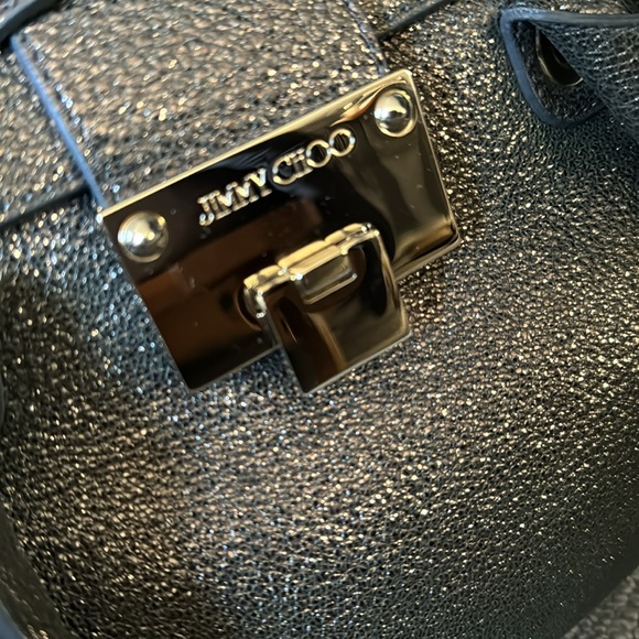 Jimmy Choo Handbag Women’s Rosalie Darkbrown Gunmetal Leather Medium Satchel NWT - Picture 11 of 12